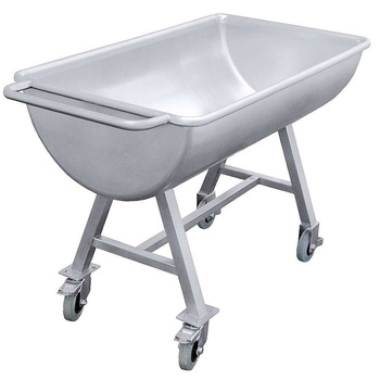 Bassin inox 1 cuve sur roulettes, 161x65x82.5 cm | CONTACTO 400/200