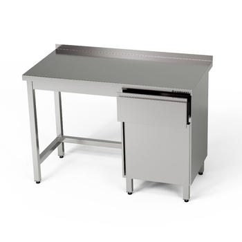 Table de travail en inox avec placard et tiroir 190x70x85 cm | FORGAST