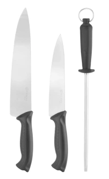 Set de couteaux avec aiguiseur - 3 pièces | HENDI 842683