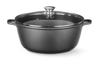 Casserole avec revêtement antiadhésif, 7 L, noir, 36,7x29x(H)12,2 cm | HENDI 611029