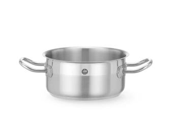 Casserole basse en acier inoxydable Profi Line, 1,5 l, diamètre 16 cm, hauteur 7,5 cm | HENDI 830130