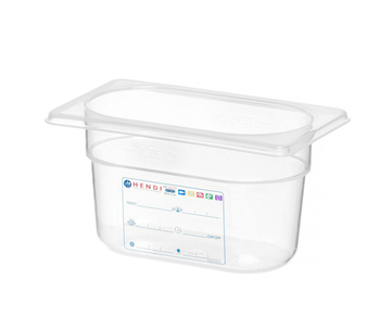 Bac GN 1/9 prof. 10 cm en polypropylène HACCP | HENDI 880555