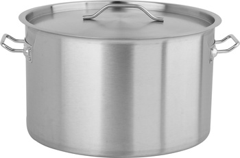 Casserole basse en acier inoxydable - capacité 58 L avec couvercle | YATO YG-00052