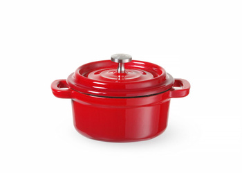 Cocotte en fonte avec couvercle rouge - cont. 0,2 l HENDI 626856