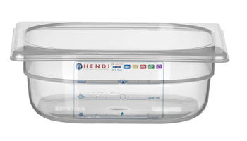 Récipient GN 1/6 prof. 6,5 cm en polypropylène HACCP | HENDI 880487