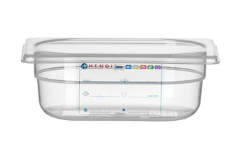 Conteneur GN 1/9 prof. 6,5 cm en polypropylène HACCP | HENDI 880562