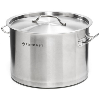 Casserole moyenne en acier inoxydable avec couvercle, 12 l, diamètre 30 cm | FORGAST FG02012
