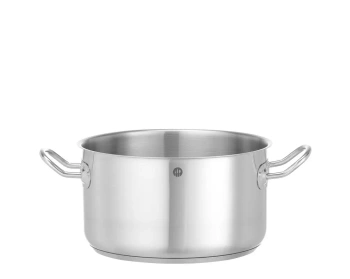 Casserole moyenne en acier inoxydable Kitchen Line 6 l, diamètre 24 cm, hauteur 13,5 cm | HENDI 837726