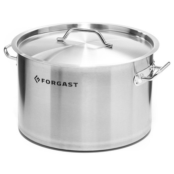 Casserole moyenne en acier inoxydable avec couvercle, 17 l, diamètre 32 cm | FORGAST FG02017