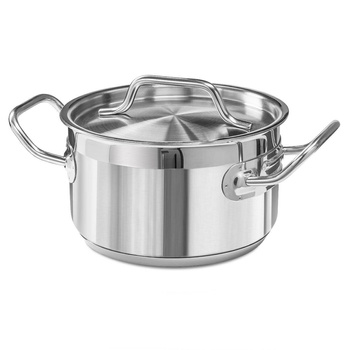 Casserole moyenne en acier inoxydable avec couvercle, 1,9 l, diamètre 16 cm | FORGAST FG02831