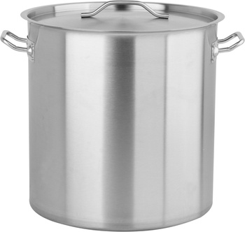 Casserole haute en acier inoxydable - capacité 98 L avec couvercle | YATO YG-00020
