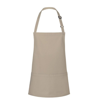 Tablier court Basic 75 x 60 cm avec poche et boucle sable | KARLOWSKY BLS 6-19-Stck
