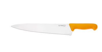Couteau de chef à bord ondulé - 31 cm, jaune | GIESSER MESSER 8455 w 31 g
