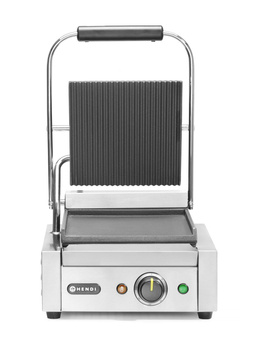 Grill de contact simple, lisse-rainuré, plaque 22x23 cm, 1,8 kW, 230 V | HENDI 263600