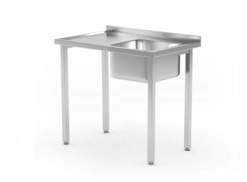 Table avec évier 1 bac, 80x60x85 cm | HENDI 816769