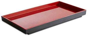 Plateau ASIA PLUS GN 1/3 en mélamine, rouge et noir, 32,5x17,6x3 cm | APS 15457