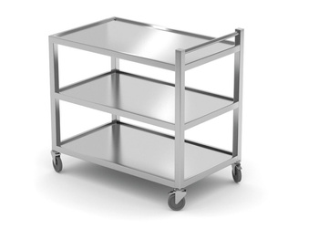 Chariot de service à 3 étagères en acier inoxydable soudé | HENDI 810224