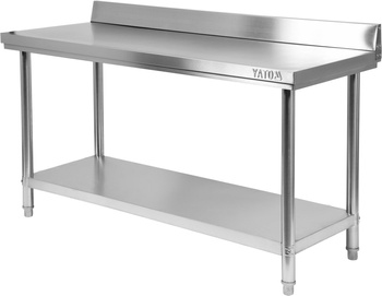 Table de travail en acier inoxydable avec étagère 150x60x85 cm | YATO YG-09024
