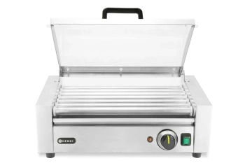 Chauffe-saucisses à rouleaux, monozone avec couvercle, 7 rouleaux, 0,62 kW, 230 V | HENDI 268636