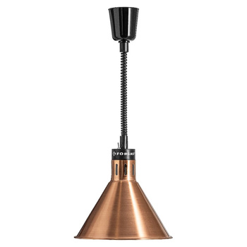 Lampe chauffante pour plats en cuivre, conique, 0,25 kW, réglage de la hauteur 60-180 cm | FORGAST FG03343