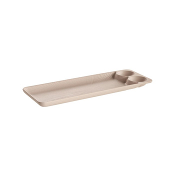 Plateau NERO avec coupelles à dips, en mélamine, beige, 41x15x2,5 cm | APS 85426