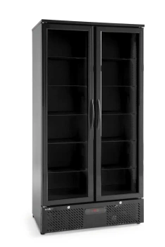 Réfrigérateur à boissons 2-portes, 384 l, noir, acier laqué, 8 étagères | ARKTIC 237014