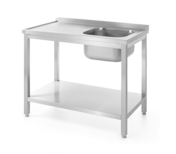 Table avec évier 1 bac et étagère | HENDI 811870
