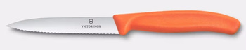 Couteau à légumes et fruits Swiss Classic, lame dentelée 10 cm, orange | VICTORINOX 6.7739.C1
