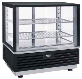Vitrine réfrigérée de présentation 2x GN 1/1, 60 l, noire, refroidissement dynamique, 0.16 kW, 230 V | ROLLER GRILL CD 600