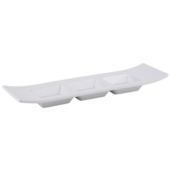 Bol pour dips, triple, CASUAL, blanc, 29x9x3 cm | APS 84220