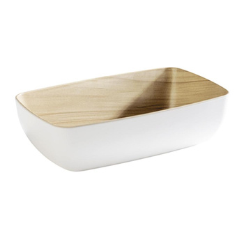 Bol GN 1/4 FRIDA, mélamine, blanc - beige, 26,5x16,2x7,5 cm, 1,8 l | APS 84586