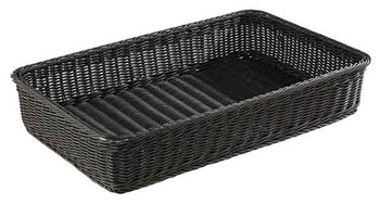 Panier en polypropylène PROFI LINE, rectangulaire, noir, 53x32.5x10 cm | APS 50722