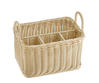 Porte-couverts tressé GN 1/1, ECONOMIC, beige clair, 26x18x19 cm | APS 40179
