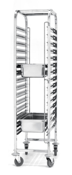 Chariot pliable en acier inoxydable pour plateaux et bacs GN | HENDI 810613