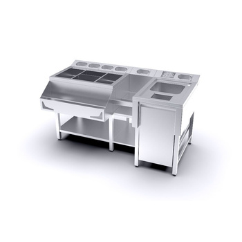 Station de bar 6x GN 1/9 avec rince-verres | FORGAST FG15412