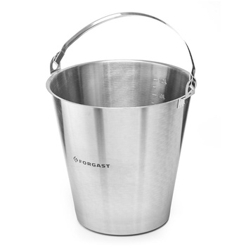 Seau en acier inoxydable sans cerclage 12 L | FORGAST FG06012
