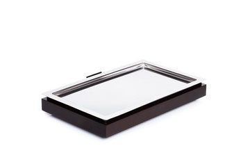 Plateau réfrigérant GN 1/1, acier inoxydable et bois, couleur brune, sans couvercle | APS 14940