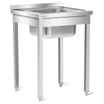 Table inox avec évier 1 bac 60x60x85 à visser | FORGAST FG15334