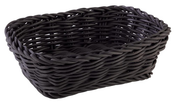 Panier à pain en polypropylène, rectangulaire, noir, 19x13x6 cm | APS 50630