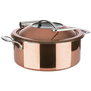 Ensemble avec casserole pour chauffe-plats à induction, couleur cuivre, 4 l | APS 12335