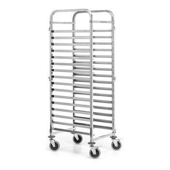 Chariot pliant en acier inoxydable pour le transport de plaques 60x40 cm | FORGAST FG01102