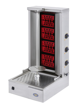 Gyros (kebab) vitrocéramique, 40 kg, 4 zones de chauffe, 7,2 kW, 400 V | ROLLER GRILL GR 80 V
