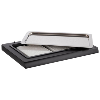 Vitrine de buffet avec élément réfrigérant, sans couvercle TOP FRESH GN 1/1, noir, 60x41x5 cm | APS 11546
