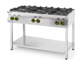 Cuisinière à gaz 6 feux, 28,5 kW | HENDI 226094