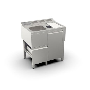 Station de bar 3x GN 1/9 avec rince-verre | FORGAST FG15414