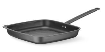 Poêle à griller en acier au carbone, carré | HENDI 627983