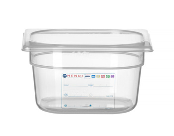 Bac GN 1/6 prof. 10 cm en polypropylène HACCP | HENDI 880470