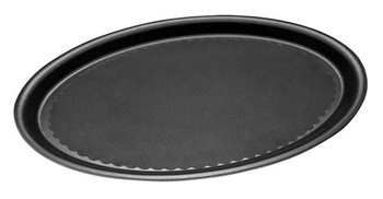 Plateau de service, ovale, GRIPZONE, en composite PRV, noir, 29x21x2 cm | APS 506