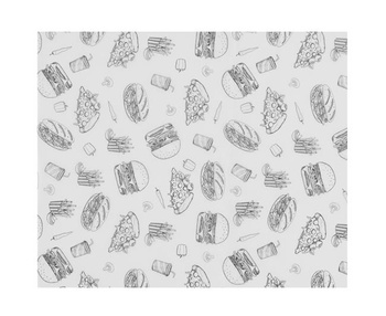 Papier sulfurisé avec motif fast-food, rectangulaire, 20x25 cm | HENDI 678268