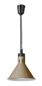 Lampe suspendue de maintien au chaud pour plats, conique, beige, 230V/250W | HENDI 273777